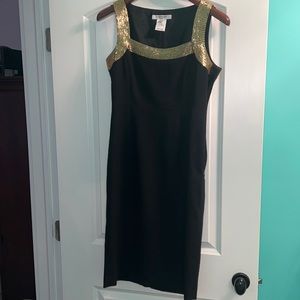 LK Bennett Black & Gold Beaded Cocktail Dress Princess Kate 4